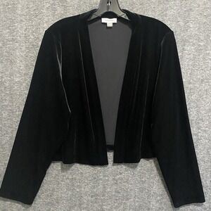 Calvin Klein Shrug 1X Black Velvet Cardigan Going Out Evening Neutral Minimalist
